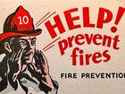 Oct 6-12 1935 Fireman Screams Help Prevent Fires Prevention Week  Blotter