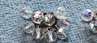 Vtg 1960s Aurora Borealis Clear Cluster Rhinestones Hanging Crystal Shoe Clips    