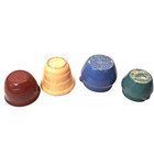 Set Of 4 Vintage Ceramic Planter Pots Colorful Mini Cachepot Mid Century