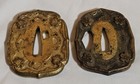 Two 19th Century Japanese Iron Gold Gilded Tsuba Sword Guards