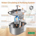 3 2l Cat Dog Water Fountain Stainless Steel Pet Fountain Water Bowl Dispenser Us