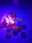 Lot Of 24 Cadium Filled Glass Marbles  Glows Red Under Blacklight