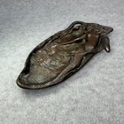 Art Nouveau Metal Female Nude Mermaid Trinket Soap Tray Dish Bronze 6 5  Vtg