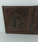 Pair Antique French Hand Carved Wood Door Panels Reclaimed Architectural Herons 