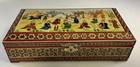 Persian Khatam Box Inlaid Wood Folk Ethnic Jewelry Trinket Box Vintage