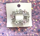 Oval Flower Hair Clip Rhinestone Crystal Color  Light Pink