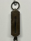 Vintage Germany 25 Lb Pocket Balance Scale Brass Face W  Hanging Chain   Pan