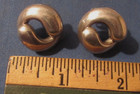 Vintage Sterling Silver Pierced Earrings Ying Yang Design 3d Puffy