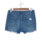 Just Usa Womens Distressed Cut Off Denim Shorts Size L Stretch Blue Med Wash