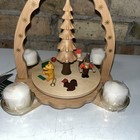 German Lg Wood Pyramid Volkskunst Richard Glasser Candle Holder Santa Vhtf -read