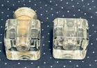 2 Antique Crystal Glass Pen Ink Well  Only 1 Cap Clean Great Condition