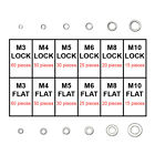 Split Lock And Flat Washer Assortment Set 304 Stainless Steel 400 Piece Silver