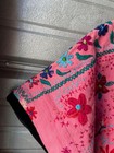 Vintage Mexican Huipil Blouse Handwoven Floral Birds Pink Women s Os Folk Art