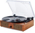 Vinyl Record Player Bluetooth Vintage 3-speed Portable Turntables With Built-in 