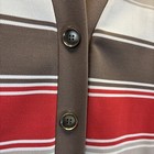 True Vintage 60s 70s Rust Orange Brown Cardigan Jacket Striped W   s S Disco Retro