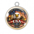 250 Years Of Freedom Patriotic Charm   Usa 1776   2026 Glass Cabochon   Veterans