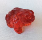 Vintage Small Orange Lucite Frog Figurine