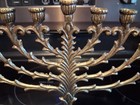 Vintage Elaborate Tamar Brass Menorah 5 3 4  By 6 1 4  Jerusalem Candle Holder