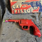 1930 s Wyandotte Stamped Pressed Steel Toy Pistol Gun Vintage Orange Paint