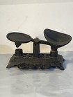 Vintage Miniature Cast Iron Balance Scale W  1 Weights