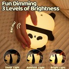 Rechargeable Cute Panda Night Light  3 Level Dimmable Nursery Nightlight Timer