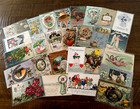 Nice Lot Of 25 vintage Antique Holidays Greeting Postcards santa in Sleeves-c567