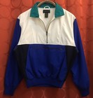 Xs Unused Vintage 1980s Izod Tennis Pullover Warm-up Teal Green Royal Navy Blue