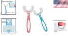 Soft Silicone U-shaped Kids Toothbrush Set - 2-pack In Pink   Blue For Ages 6-12