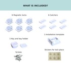 Magnetic Cabinet Locks Baby Proofing -  6   1 Key  Littlesafe Child Safety