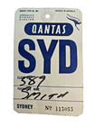 Qantas Syd Sydney Vintage Airline Bag Tag Luggage Baggage Label Qf Australia