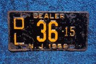 1956 New Jersey Dealer License Plate