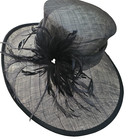 Church Kentucky Derby Hat Carriage Tea Party Wedding Funeral Wide Brim Black Hat