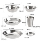 Stainless Steel Camping Plates Bowls Cups 26 Piece Set For Hiking Travel