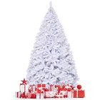 Topbuy 9 Ft White Christmas Pine Tree Hinged Artificial Decoration