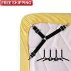 4-pack Bed Sheet Holder Straps Adjustable Triangle Clips Grippers For Mattress
