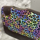 Hot Headstalls 30    X 30    Square Rainbow Cheetah Saddle Pad