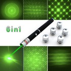 5pack 532nm Green Laser Pointer Pen 6in1 Visible Beam Light Lazer With Star Cap