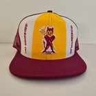 Vintage Arizona State Sun Devils Cap Ajd Lucky Stripes Made In Usa 80s Snapback 