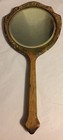 Vintage Art Deco Hand Held Mirror Vanity Display Beveled Glass Wood 15 
