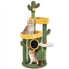 Cactus Cat Tree For Indoor Cats  48 5in Oasis-themed Cat Tower W  2 Tiers Condo