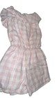 Hope   Henry Girls Romper Size 10 Pink Gingham Linen Blend