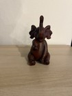 Wood Elephant Statue Hand Carved Wooden Figurine Lucky Trunk Up Sculpture 8 