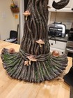 New Whimsical Hollows Eve Light-up Wood Witch Hat With Mushrooms Halloween Decor