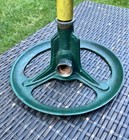 Vintage 1950   s Green   Yellow Cast Iron Rotating Water Sprinkler Works Near Mint