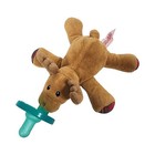 Wubbanub Brown Moose Plush Pacifier Plaid Hooves Infant Soothie Stuffed Animal