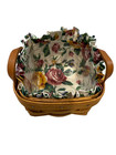1995 Longaberger Sweet Basil Basket W liner   Protector 5 l X 5 w X 2 5 h