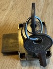Vintage Corbin Cabinet drawer Lock  1-3 8    Thick   2 Keys Solid Satin Brass
