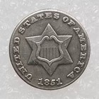 Nice 1851- O Three Cent Silver Piece Nice Choice Bu Silver