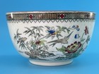 Antique Powell Bishop   Stonier Hong Kong Ironstone Polychrome Transferware Bowl