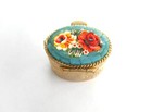 Vintage Micro Mosaic Millefiori Pill Box Italy  1960 s Stickered House Of Glass